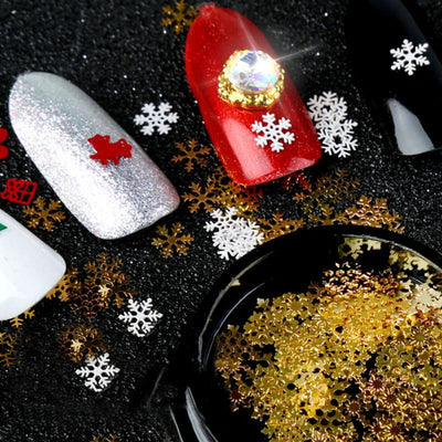 Snowflakes Gold Metal Slices Nail Art