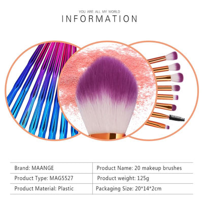 Diamond Shape Rainbow Handle Brushes