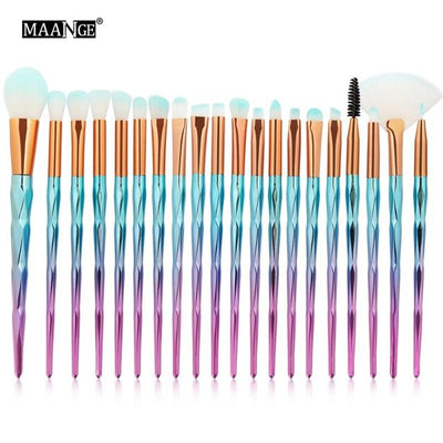 Diamond Shape Rainbow Handle Brushes