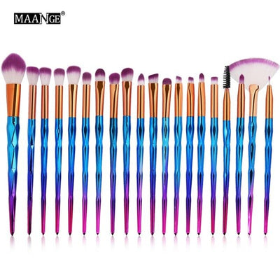 Diamond Shape Rainbow Handle Brushes