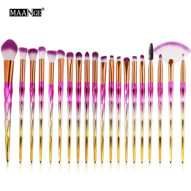 Diamond Shape Rainbow Handle Brushes