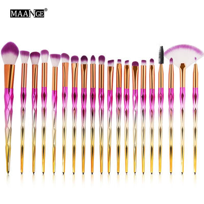 Diamond Shape Rainbow Handle Brushes