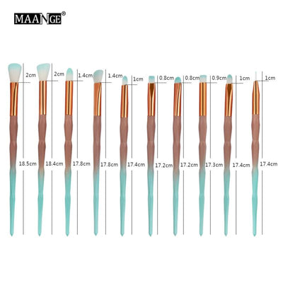 Diamond Shape Rainbow Handle Brushes